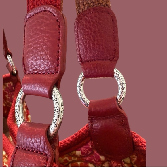 **SOLD**Brighton Vintage Floral Print Heart-Quilted Dual Strap Tote Dust Bag - Picture 10 of 13